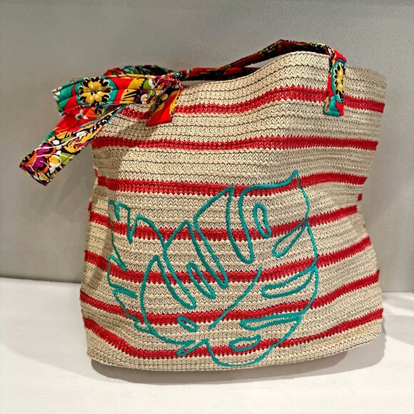 Vera Bradley Rumba Straw Beach Tote - Picture 7 of 9